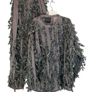 Mad Dog Gear Jacket Pants Set Mens 2XL Green Camo Mesh Ghillie Suit Hunting
